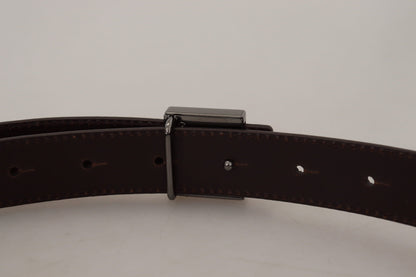 Dolce &amp; Gabbana Gürtel aus goldenem Leder mit silberner quadratischer Metallschnalle