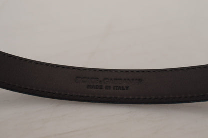 Dolce &amp; Gabbana Blauer Jacquard-Moire-Gürtel aus silbernem Metall Herren