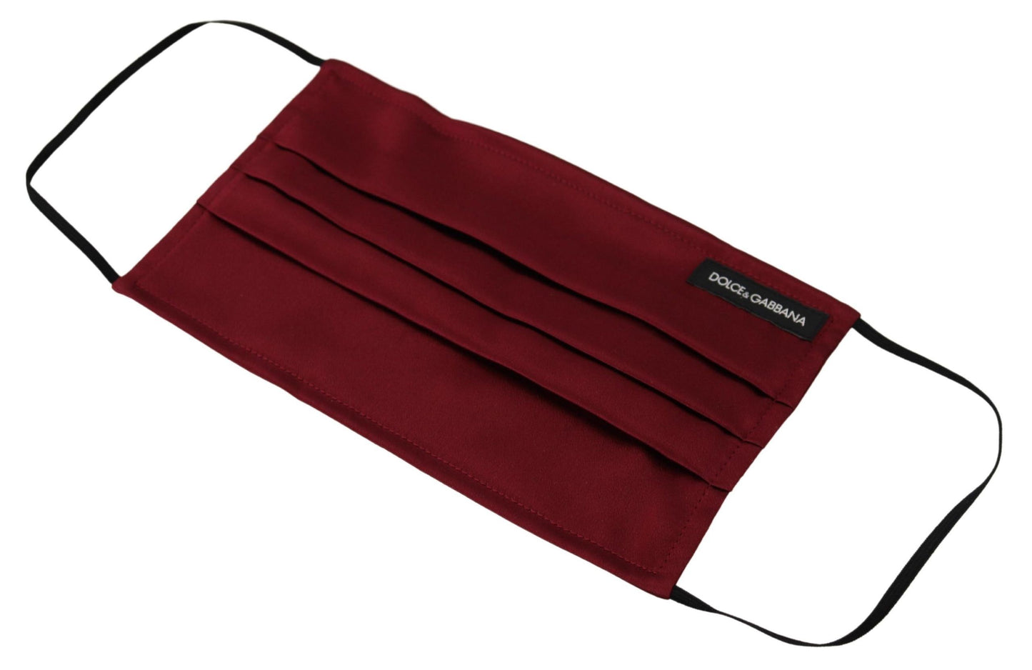Dolce &amp; Gabbana – Kastanienbraune Gesichtsmaske aus plissierter Seide mit elastischem Ohrband, Einheitsgröße