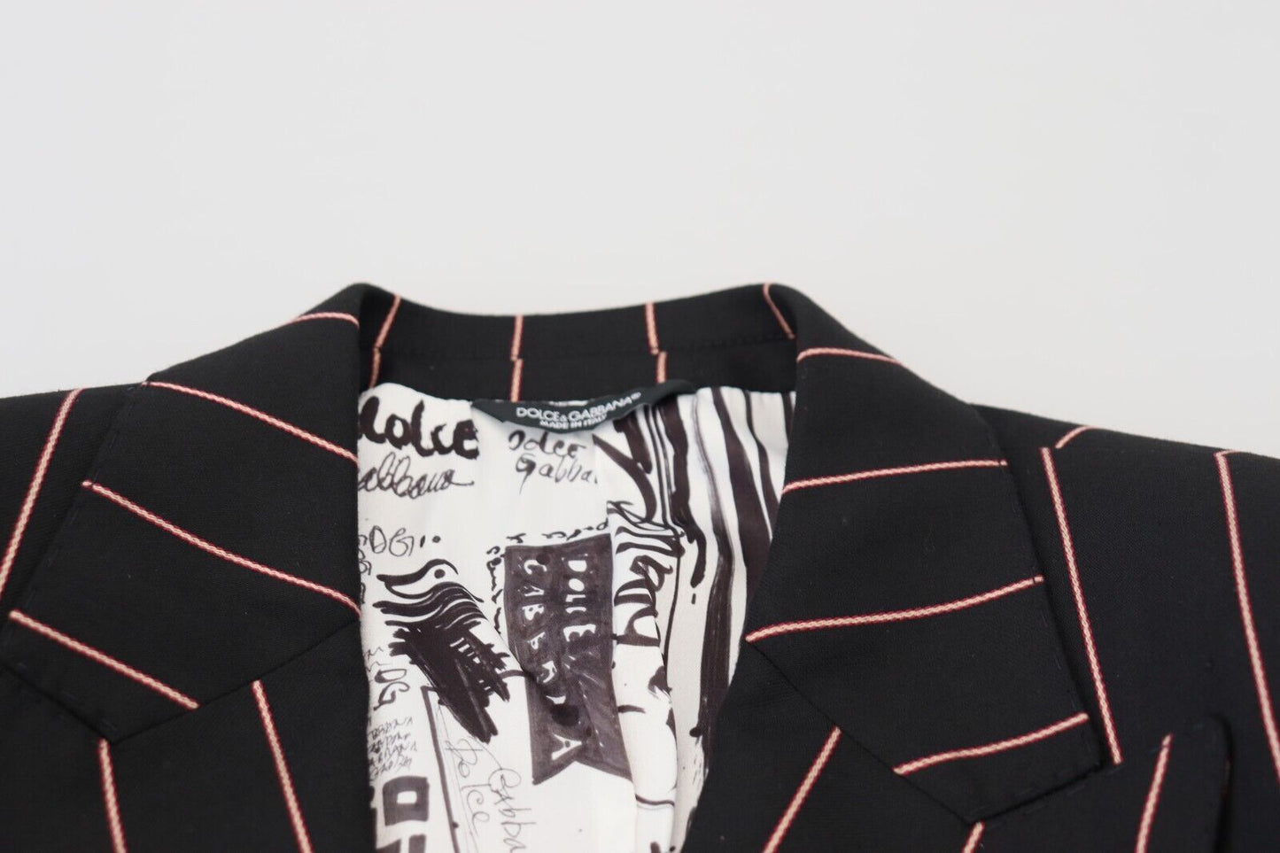 Dolce &amp; Gabbana – Zweireihiger Blazer aus Viskose mit schwarzen Streifen