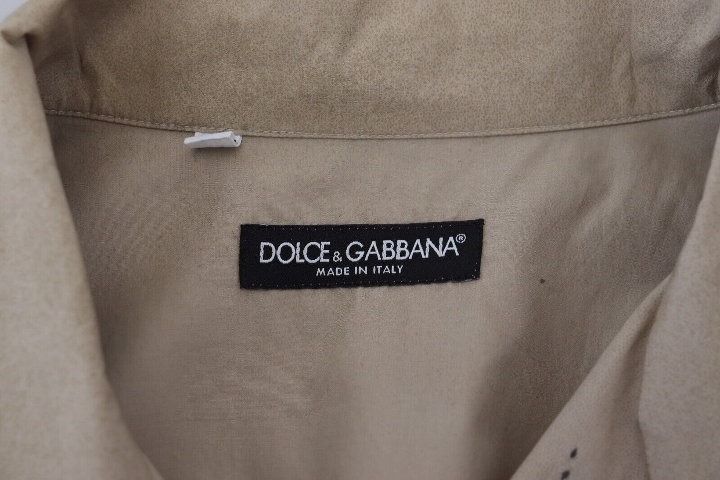 Dolce &amp; Gabbana Beige Camouflage Langarmhemd aus Baumwolle