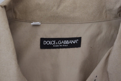 Dolce &amp; Gabbana Beige Camouflage Langarmhemd aus Baumwolle