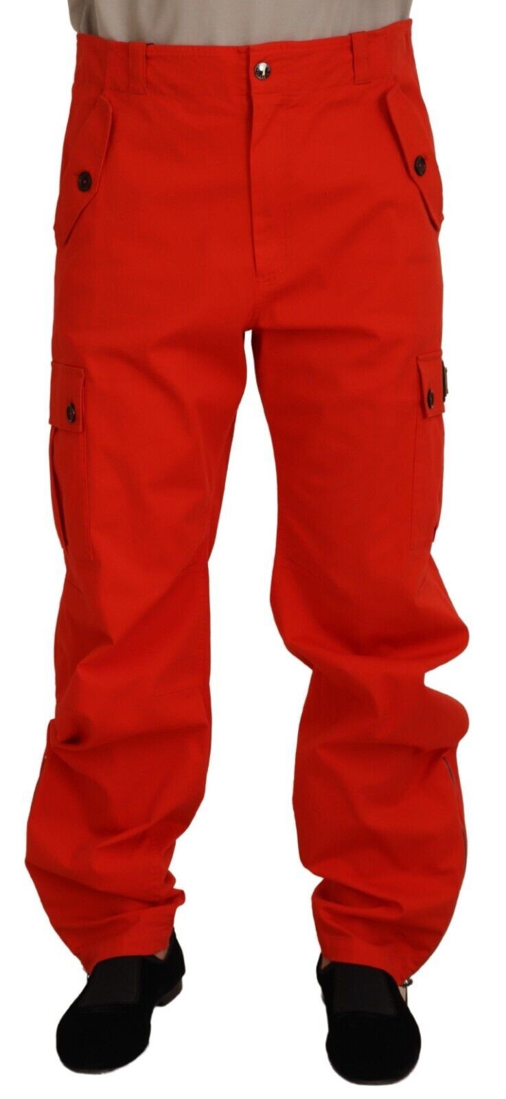 Dolce &amp; Gabbana Rote Cargohose für Herren, Baumwollhose
