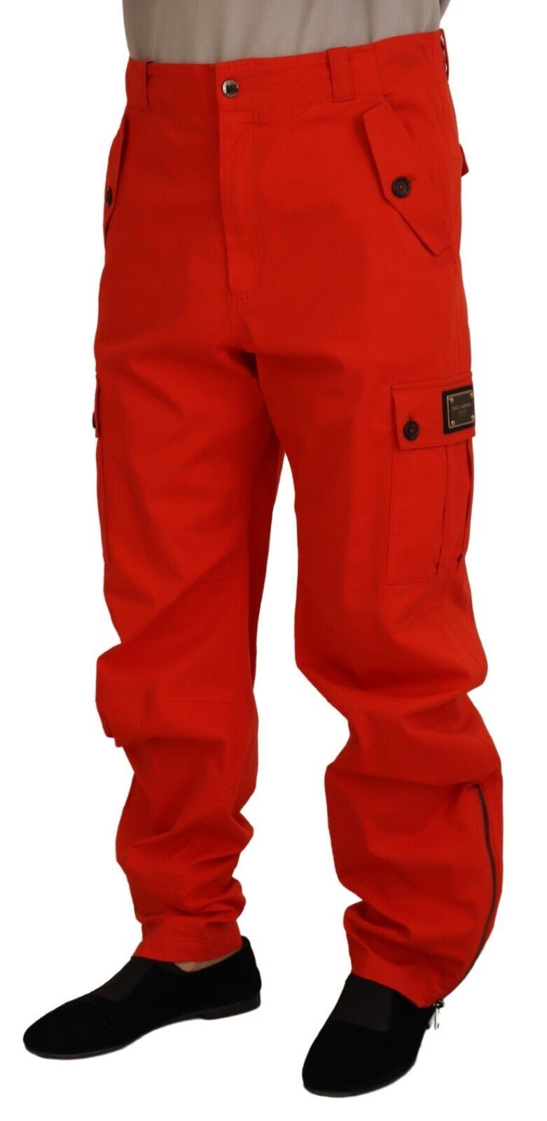 Dolce &amp; Gabbana Rote Cargohose für Herren, Baumwollhose