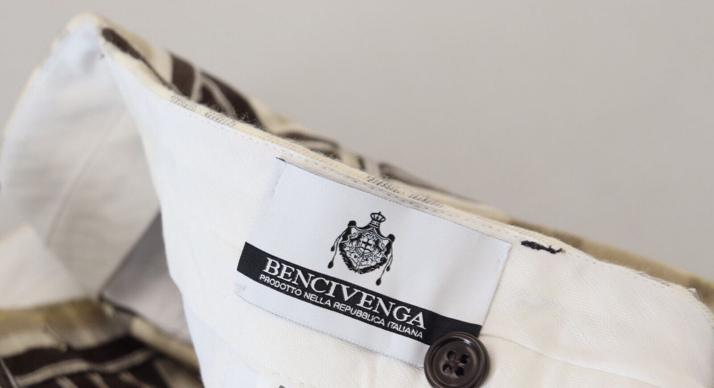 BENCIVENGA Mehrfarbig karierte Baumwolle Straight Fit Herrenhose