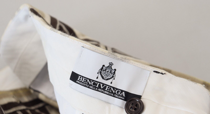 BENCIVENGA Mehrfarbig karierte Baumwolle Straight Fit Herrenhose