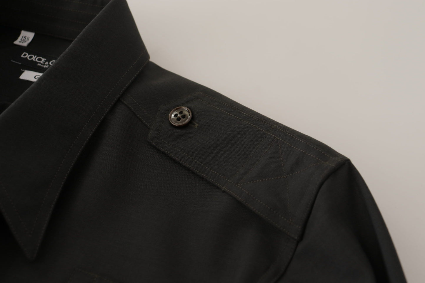 Dolce &amp; Gabbana Dunkelgrünes Slim Fit Freizeithemd aus Baumwolle für Herren