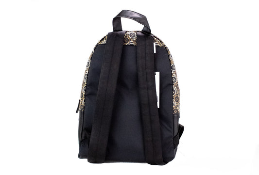 Marc Jacobs Signet – Schulterrucksack/Büchertasche aus Leder mit Logo-Aufdruck, mittelgroß, Schwarz