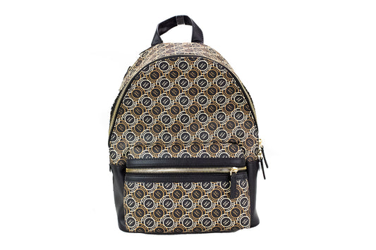 Marc Jacobs Signet – Schulterrucksack/Büchertasche aus Leder mit Logo-Aufdruck, mittelgroß, Schwarz