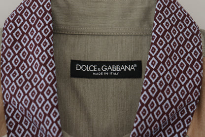 Dolce & Gabbana Multicolor Cotton Patchwork Slim Shirt