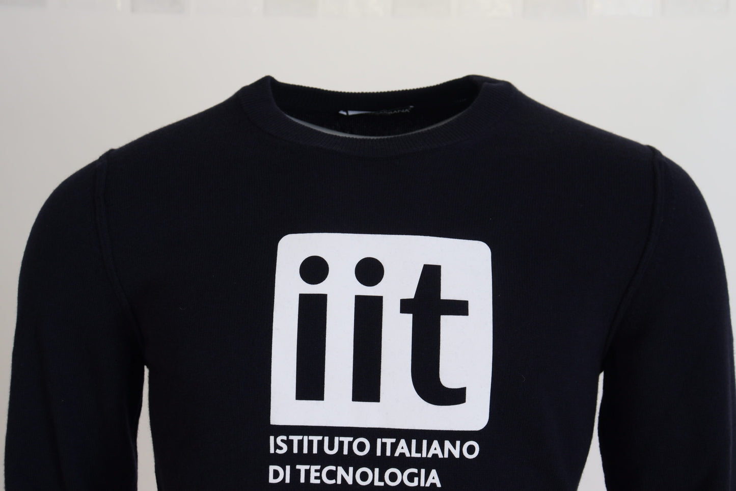 Dolce &amp; Gabbana Blauer Kaschmirpullover mit iit-Print