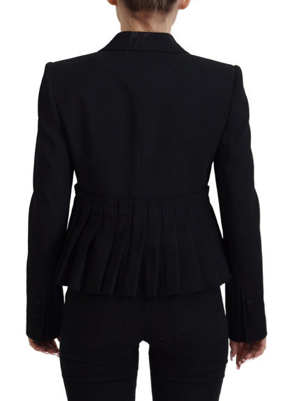 Dolce &amp; Gabbana – Schwarze, einreihige Blazer-Wolljacke