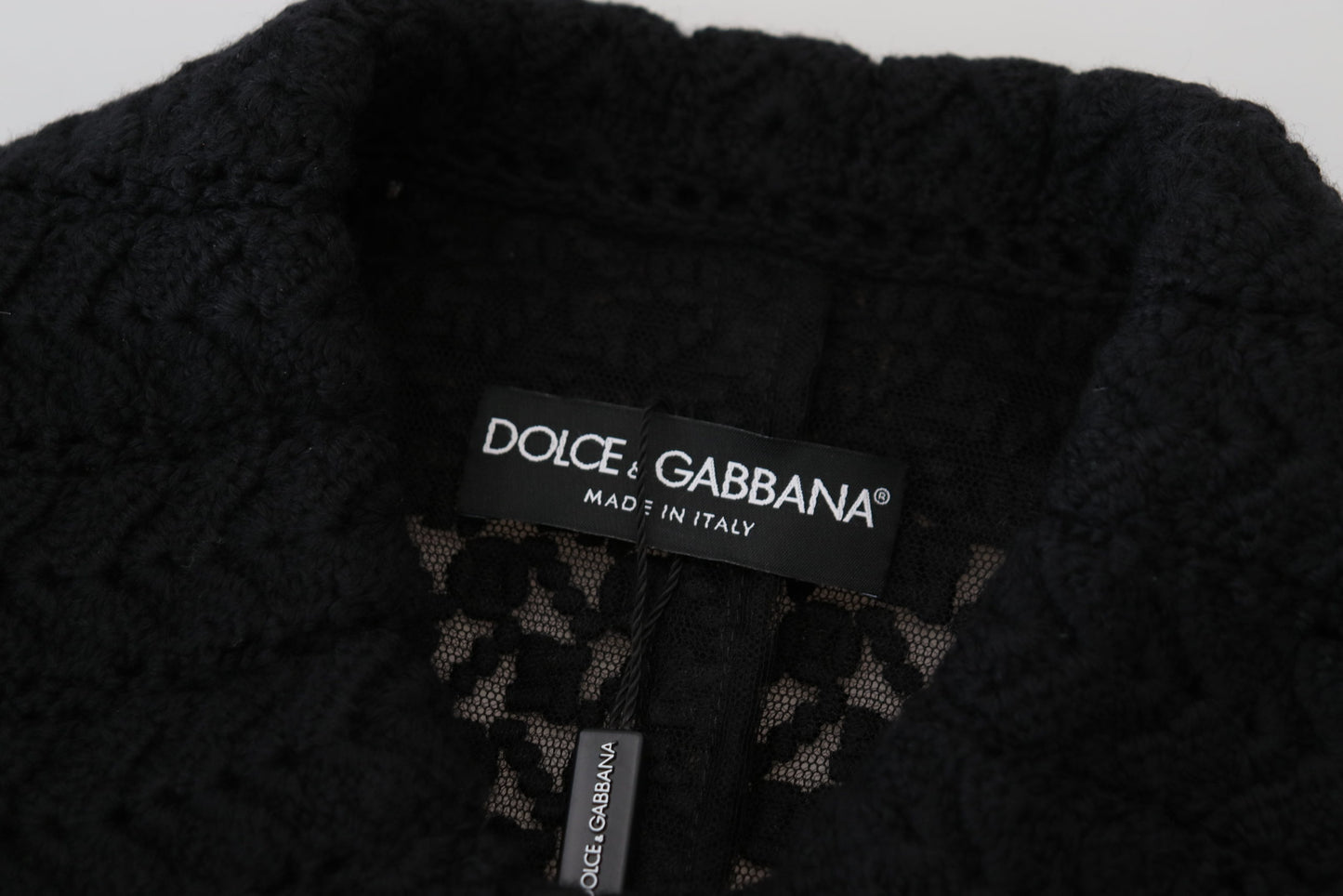 Dolce &amp; Gabbana – Schwarze, lange Blazerjacke aus Baumwolle mit Knopfleiste
