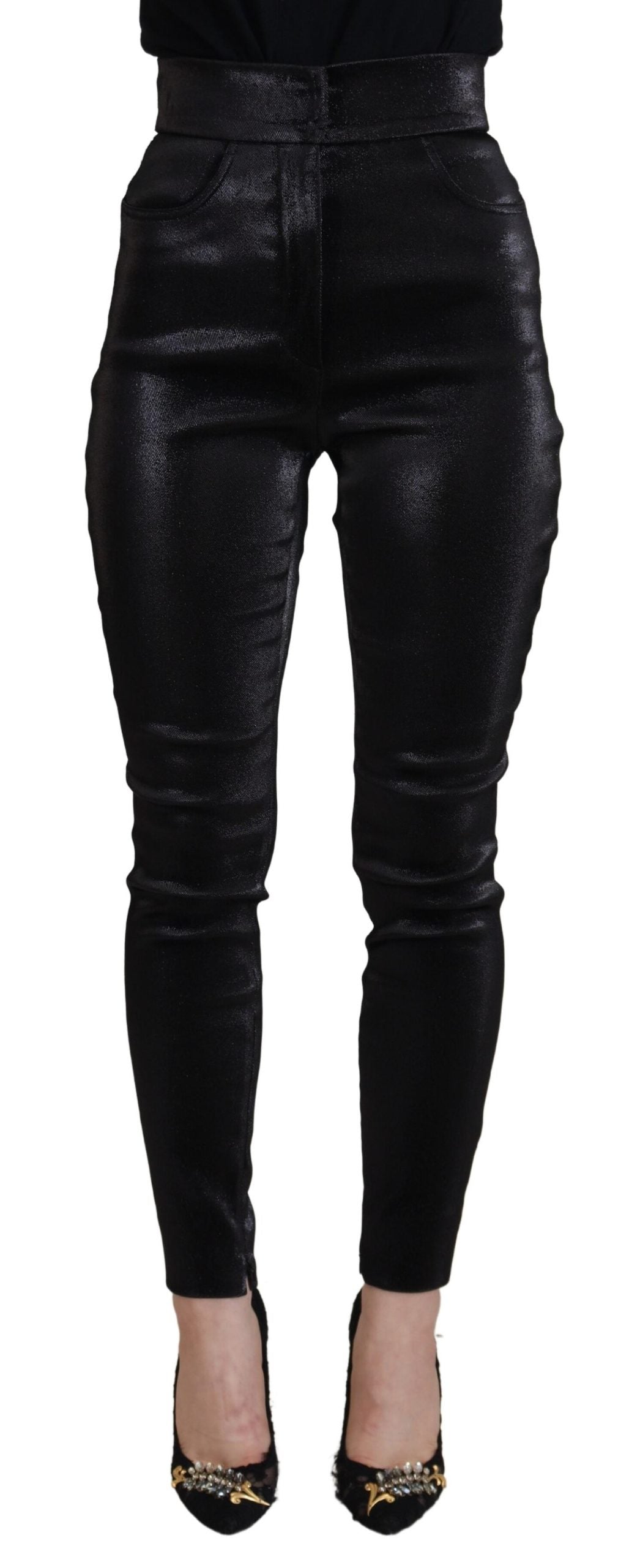 Dolce &amp; Gabbana – Schwarze Skinny-Jeans aus verwaschener Baumwolle