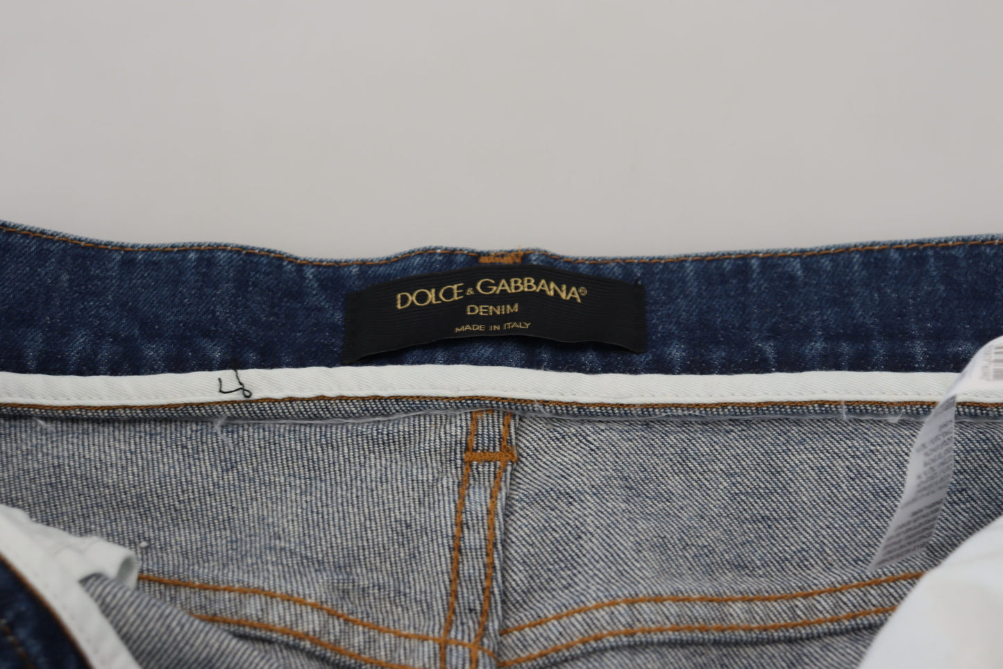 Dolce &amp; Gabbana – Blaue Skinny-Jeans aus Baumwolle mit hoher Taille