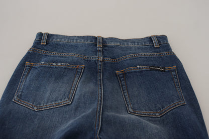Dolce &amp; Gabbana – Blaue Skinny-Jeans aus Baumwolle mit hoher Taille