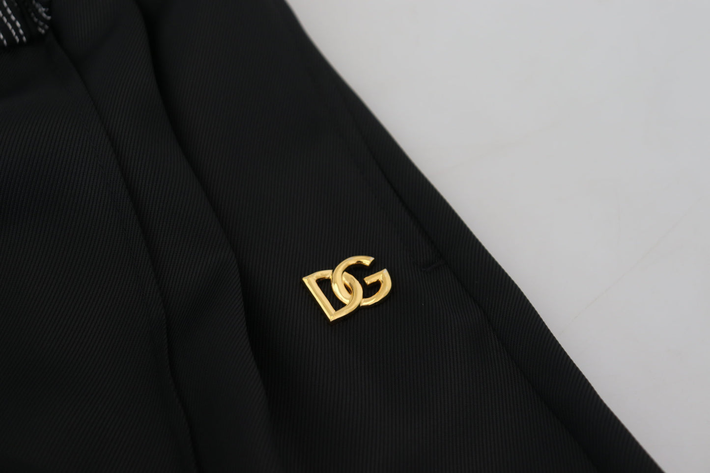 Dolce &amp; Gabbana – Schwarze, gerade geschnittene Baumwollhose