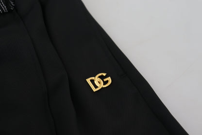 Dolce &amp; Gabbana – Schwarze, gerade geschnittene Baumwollhose