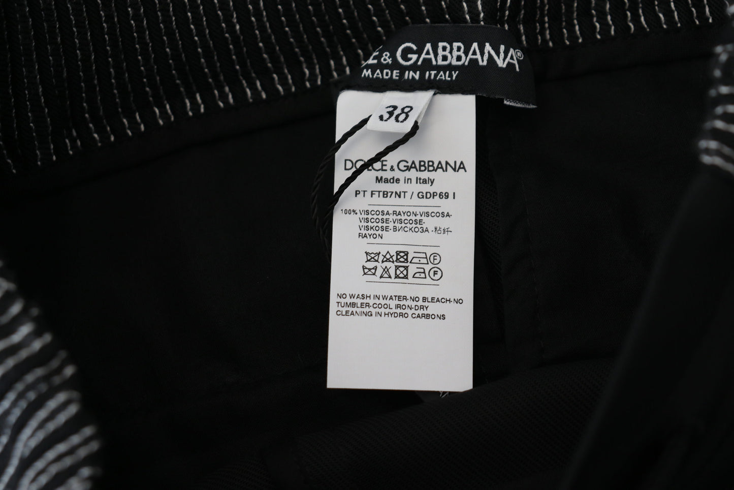 Dolce &amp; Gabbana – Schwarze, gerade geschnittene Baumwollhose