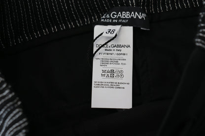 Dolce &amp; Gabbana – Schwarze, gerade geschnittene Baumwollhose