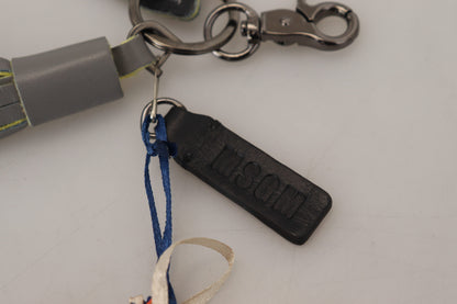 سلسلة مفاتيح معدنية فضية اللون متعددة الألوان من MSGM على شكل سفينة صاروخية