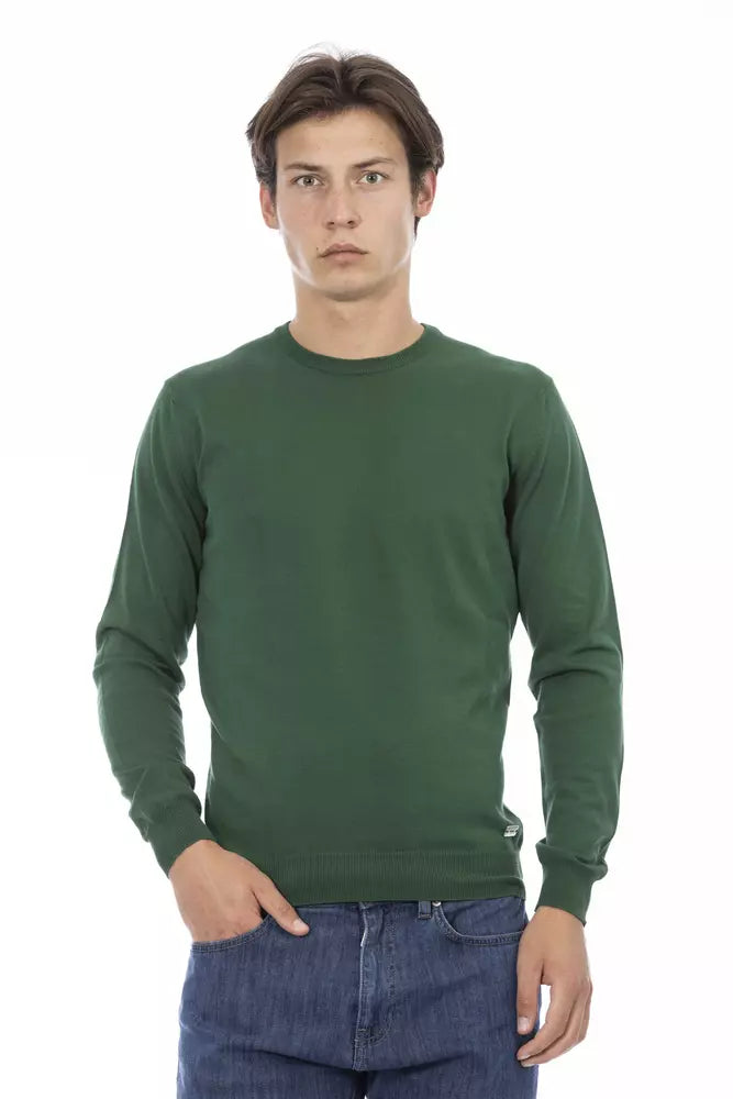 Baldinini Trend Grüner Baumwollpullover für Herren
