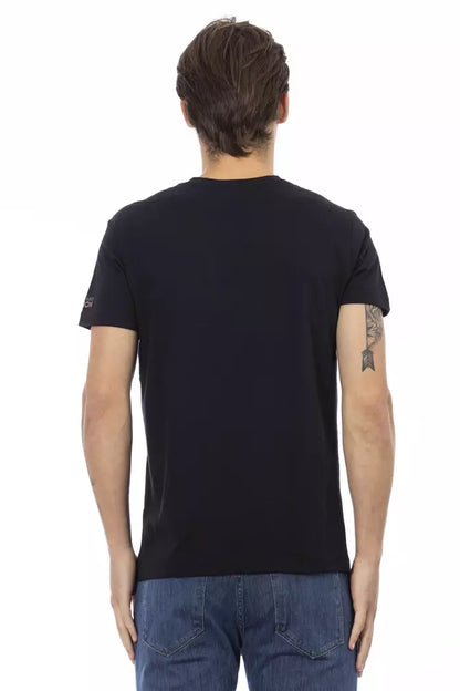 Trussardi Action Schwarzes Baumwoll-T-Shirt für Herren