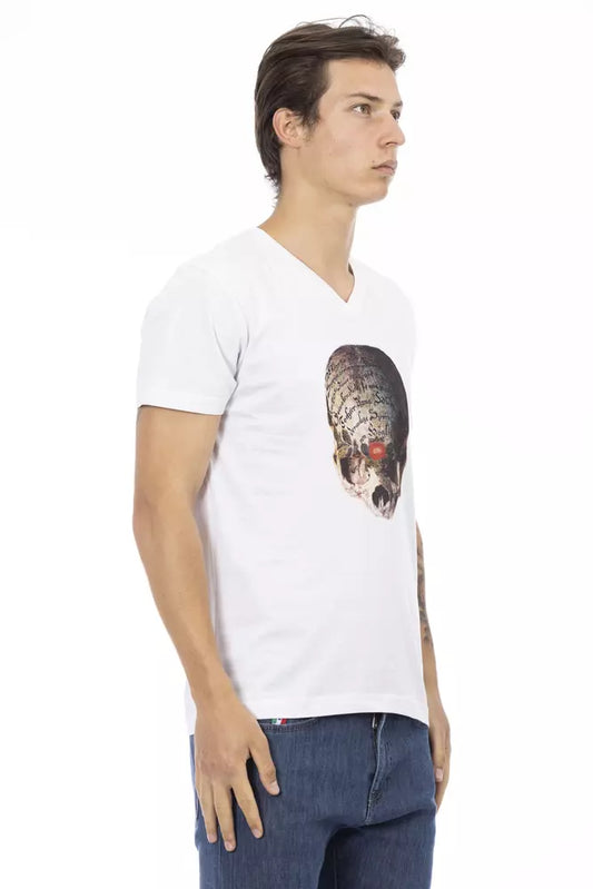 Trussardi Action Herren-T-Shirt aus weißer Baumwolle