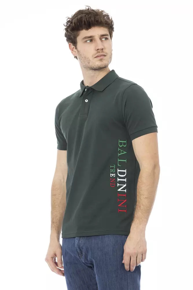 Baldinini Trend Grünes Herren-Poloshirt aus Baumwolle