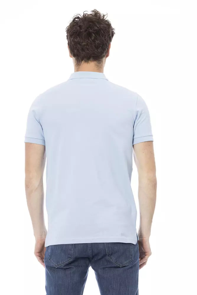 Baldinini Trend Hellblaues Herren-Poloshirt aus Baumwolle