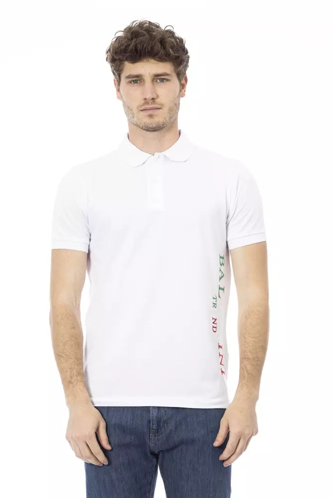 Baldinini Trend Weißes Herren-Poloshirt aus Baumwolle