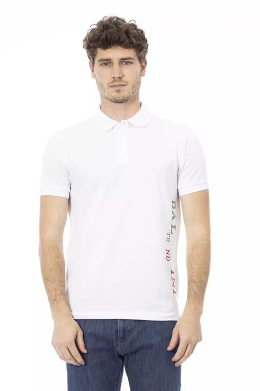 Baldinini Trend Weißes Herren-Poloshirt aus Baumwolle