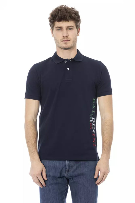 Baldinini Trend Blaues Herren-Poloshirt aus Baumwolle