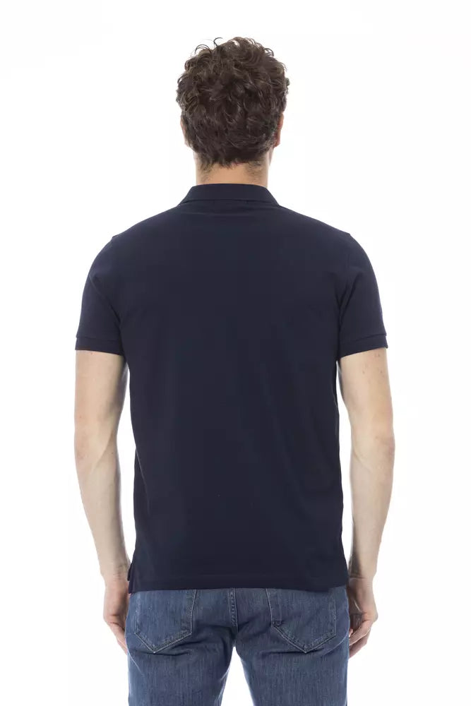 Baldinini Trend Blaues Herren-Poloshirt aus Baumwolle