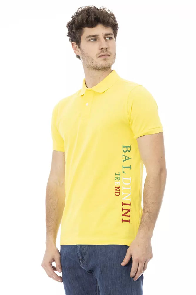 Baldinini Trend Gelbes Herren-Poloshirt aus Baumwolle