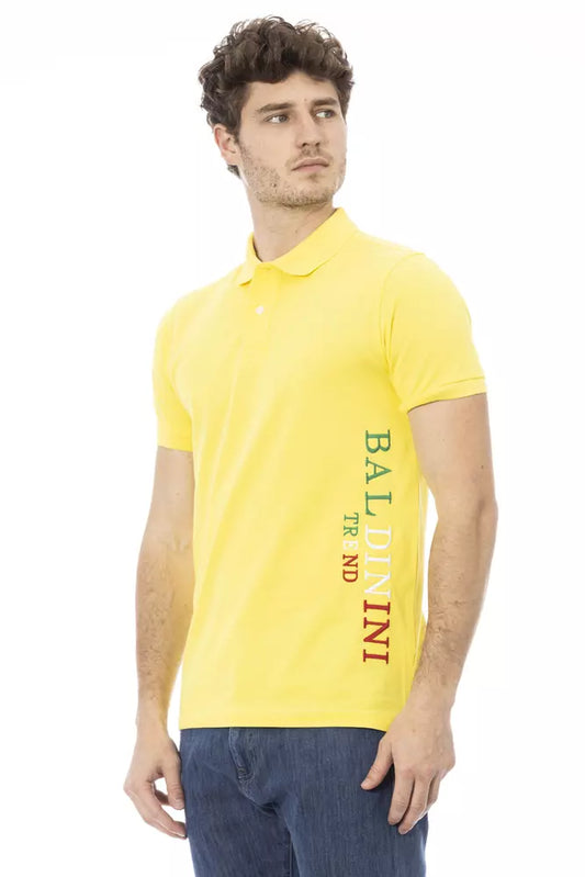 Baldinini Trend Gelbes Herren-Poloshirt aus Baumwolle