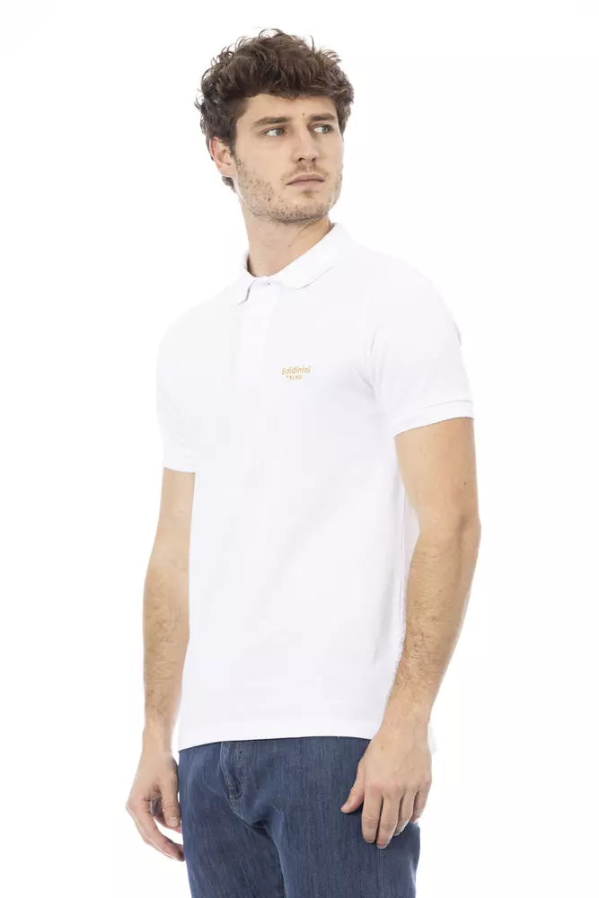 Baldinini Trend Weißes Herren-Poloshirt aus Baumwolle