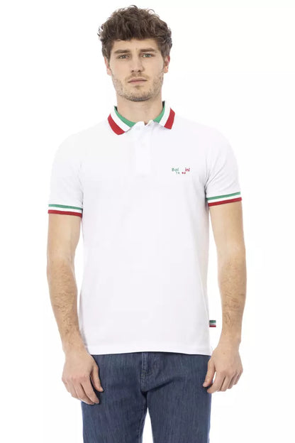 Baldinini Trend Weißes Herren-Poloshirt aus Baumwolle