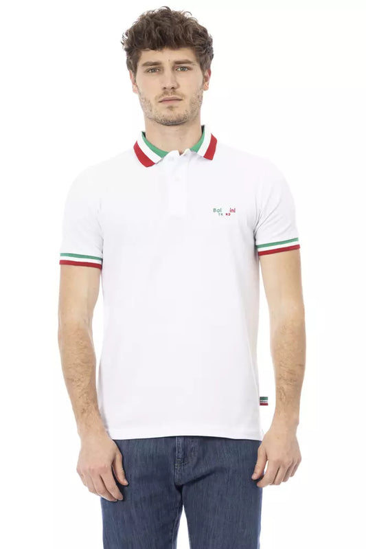 Baldinini Trend Weißes Herren-Poloshirt aus Baumwolle