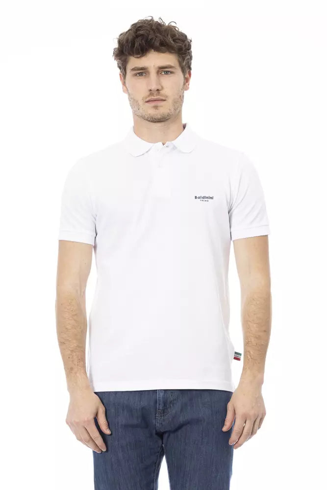 Baldinini Trend Weißes Herren-Poloshirt aus Baumwolle