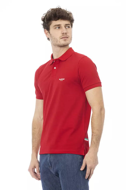 Baldinini Trend Rotes Herren-Poloshirt aus Baumwolle