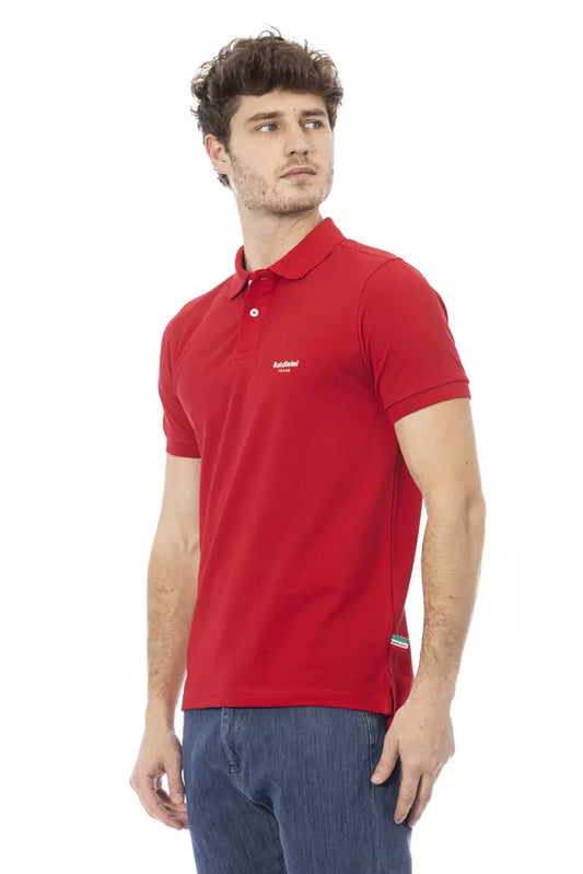 Baldinini Trend Rotes Herren-Poloshirt aus Baumwolle
