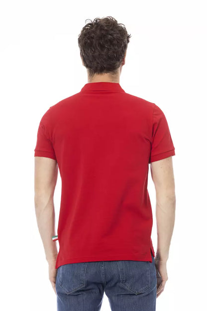 Baldinini Trend Rotes Herren-Poloshirt aus Baumwolle