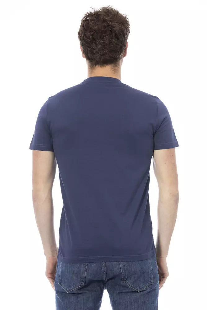 Baldinini Trend Blaues Herren-T-Shirt aus Baumwolle