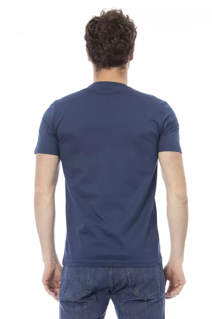 Baldinini Trend Blaues Herren-T-Shirt aus Baumwolle