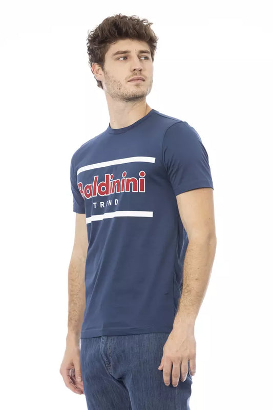 Baldinini Trend Blaues Herren-T-Shirt aus Baumwolle