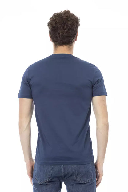 Baldinini Trend Blaues Herren-T-Shirt aus Baumwolle