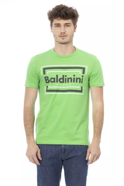 Baldinini Trend Grünes Herren-T-Shirt aus Baumwolle
