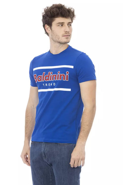Baldinini Trend Blaues Herren-T-Shirt aus Baumwolle