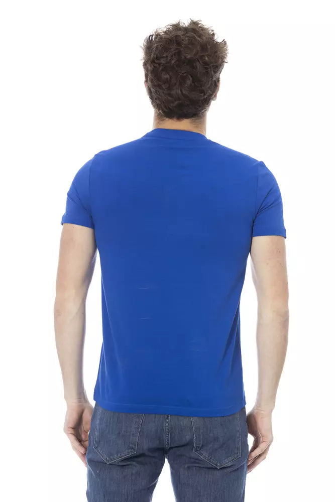 Baldinini Trend Blaues Herren-T-Shirt aus Baumwolle